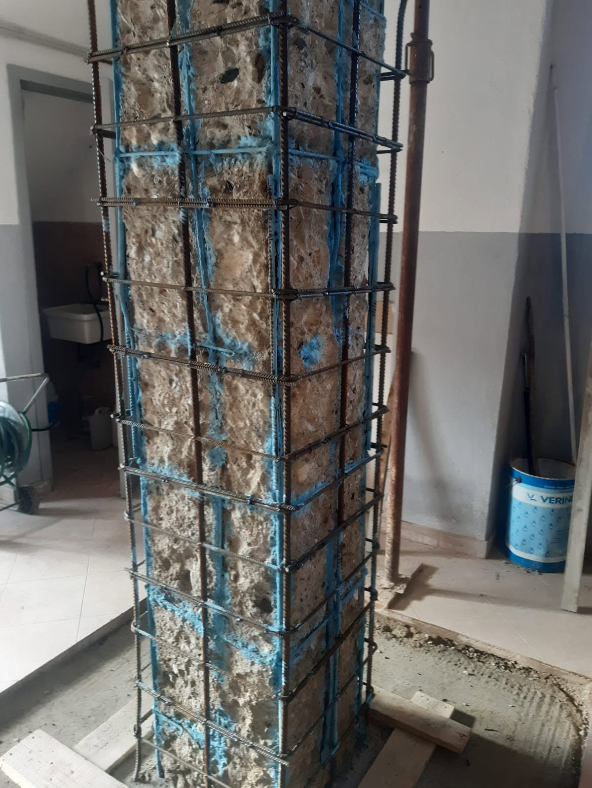 Pilastro preparato per il getto